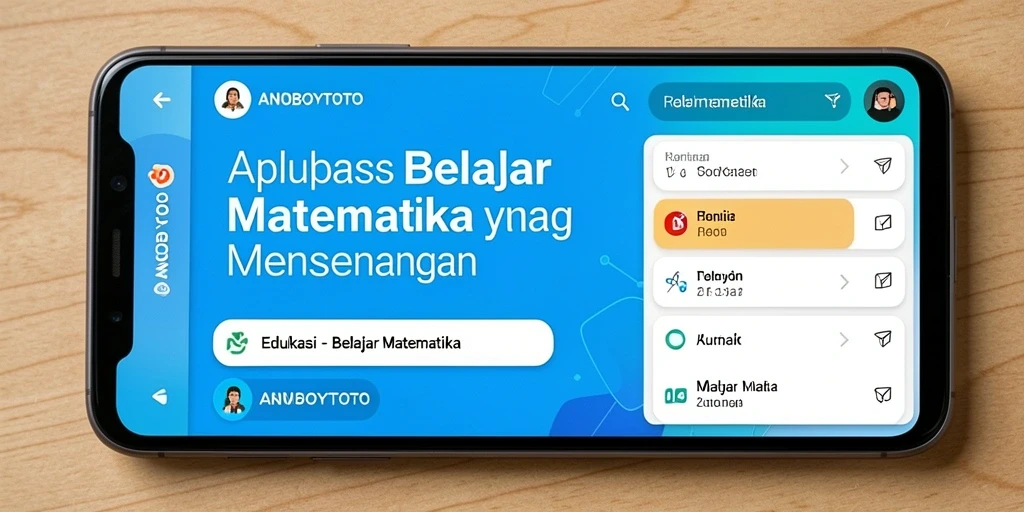 Tampilan antarmuka aplikasi Belajar Matematika ANOBOYTOTO yang menarik.