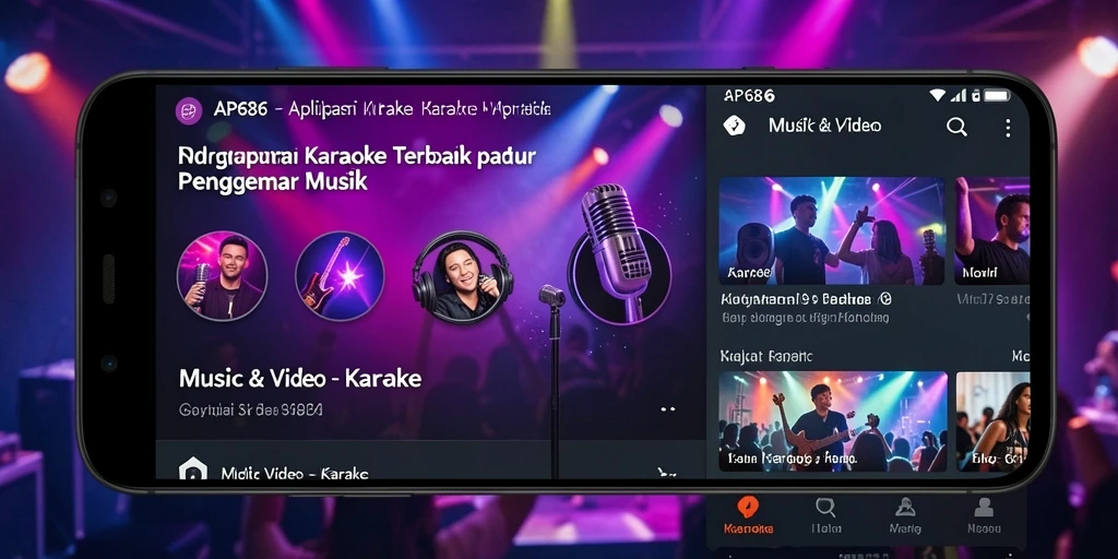 Tampilan antarmuka bersih dan fungsional dari aplikasi Karaoke AP686.