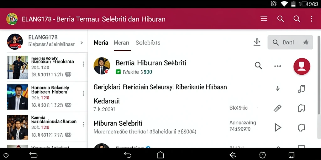Tampilan antarmuka aplikasi ELANG178 untuk berita selebriti.