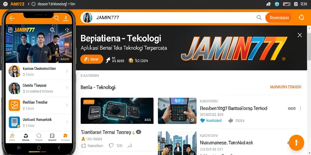 Antarmuka aplikasi JAMIN777 yang modern dan fungsional.