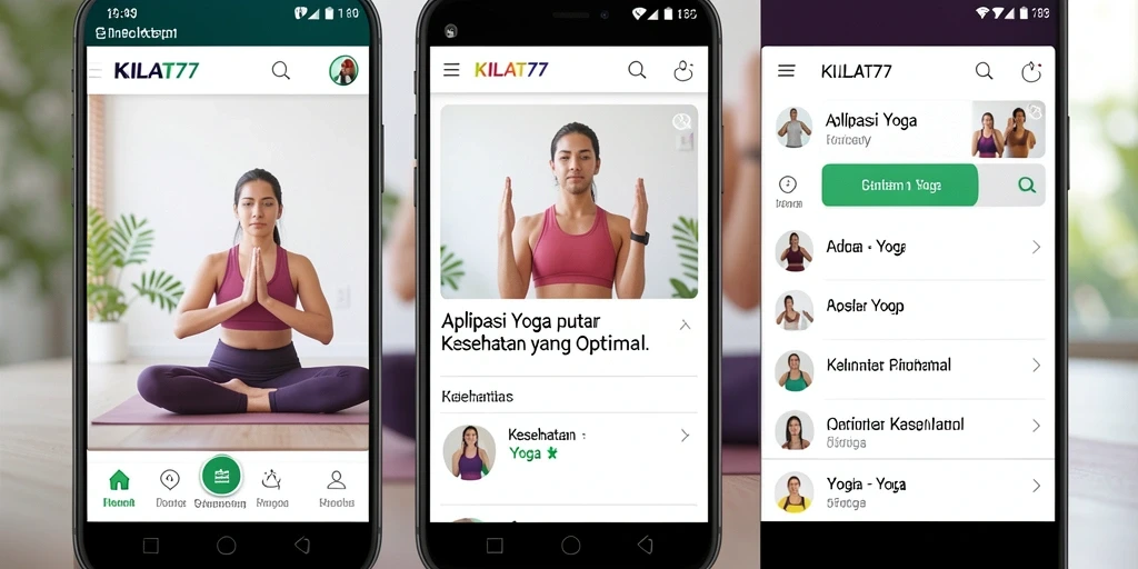 Tampilan antarmuka KILAT77 yang sederhana dan fungsional untuk praktik Yoga.