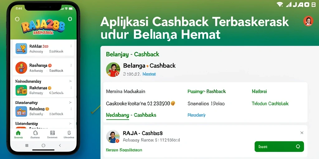 Antarmuka aplikasi RAJA288 menampilkan fitur cashback yang menarik.