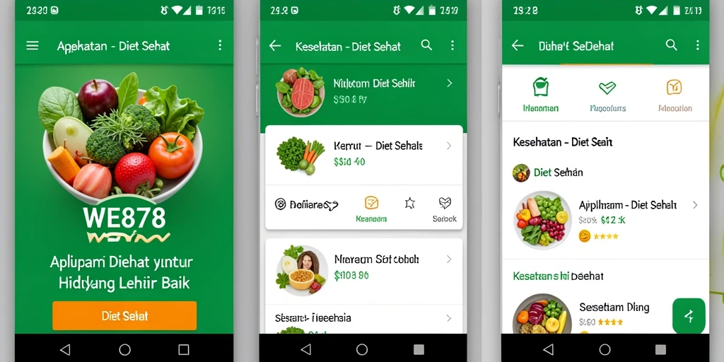 Antarmuka aplikasi WE878 yang mudah digunakan untuk Diet Sehat.